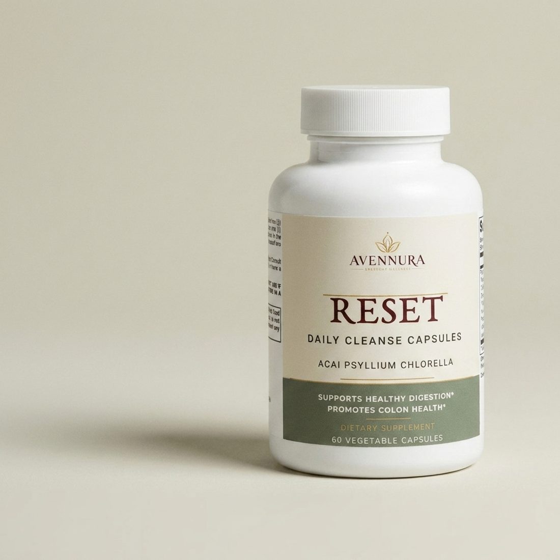 AVENNURA RESET bottle photographed in natural light